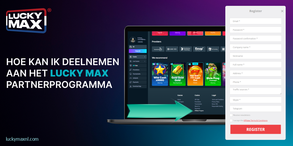 Instructies voor deelname aan het Lucky Max-partnerprogramma