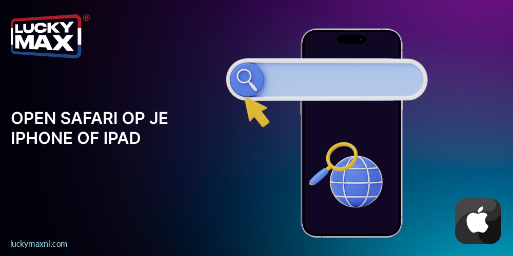 Ga naar je iOS-browser om Lucky Max te downloaden